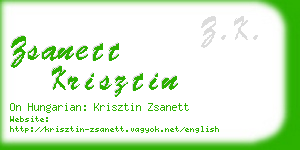 zsanett krisztin business card